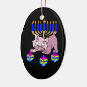 Hanukkah Kat Keramisch Ornament (Links)