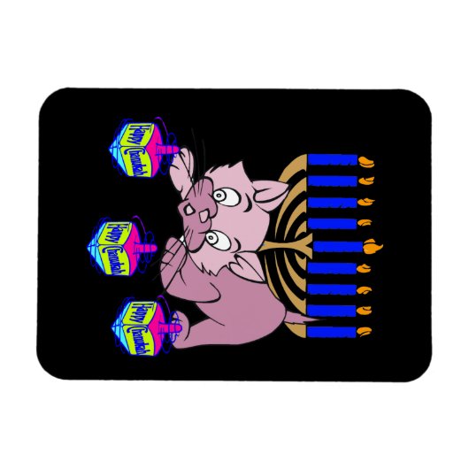 Hanukkah Kat Magneet (Horizontaal)