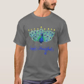 Hanukkah Kerstmis Peacock Menorah Chanukah Joods T-shirt (Voorkant)
