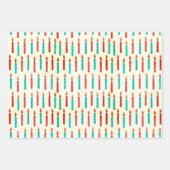 Hanukkah Kerstvakantie Classic Rustieke Kaarsen Inpakpapier Vel (Voorkant 3)