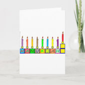 Hanukkah Kinderblokmenorah Feestdagen Kaart (Voorkant)