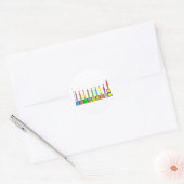 Hanukkah Kinderblokmenorah Ronde Sticker (Envelop)