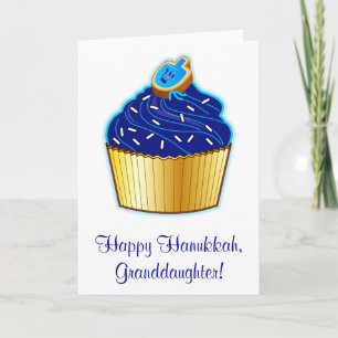 Hanukkah kleindochter: Cupcake en Dreidel Cookie Feestdagen Kaart