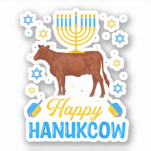 Hanukkah Koe Orah Dreidel Jewish Chanukah Decorati Sticker (Voorkant)