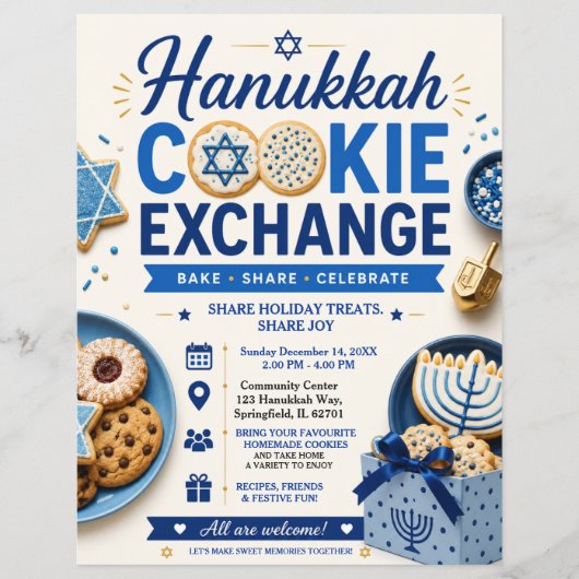 Hanukkah Koekenuitwisselingsfolder Flyer (Voorkant)