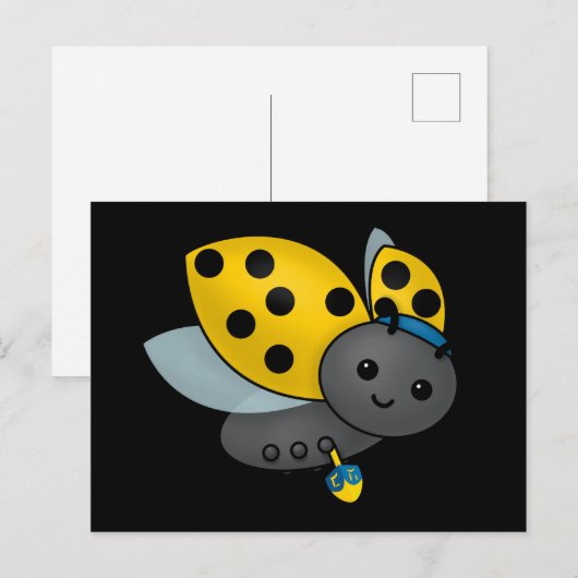 Hanukkah Ladybug Briefkaart (Voorkant / Achterkant)