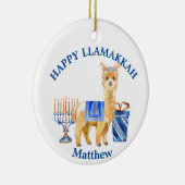 Hanukkah Lama Happy Llamakkah funny Keramisch Ornament (Rechts)