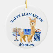 Hanukkah Lama Happy Llamakkah funny Keramisch Ornament (Achterkant)