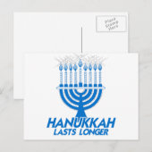 HANUKKAH LASTS LONGER -.png Feestdagenkaart (Voorkant / Achterkant)