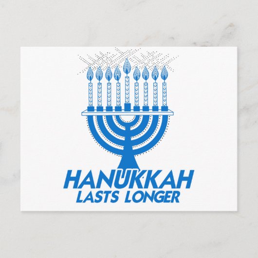 HANUKKAH LASTS LONGER -.png Feestdagenkaart (Voorkant)