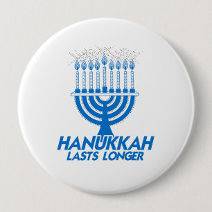 HANUKKAH LASTS LONGER -.png Ronde Button 4,0 Cm