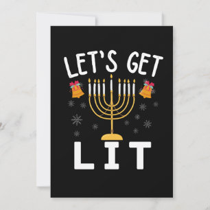Hanukkah Laten we Lit T-Shirt halen Kaart