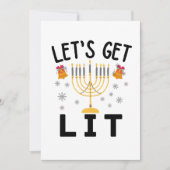 Hanukkah Laten we Lit T-Shirt halen Kaart (Voorkant)