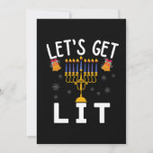 Hanukkah Laten we Lit T-Shirt halen Kaart (Voorkant)