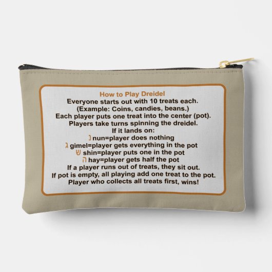 Hanukkah Latka Shark Dreidel Game Etui (Achterkant)