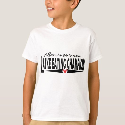 Hanukkah "Latke Eating Champion" Kind T-Shirt (Voorkant)