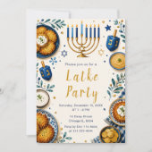 Hanukkah Latke Feest Kaart (Voorkant)