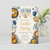 Hanukkah Latke Feest Kaart (Staand voorkant)