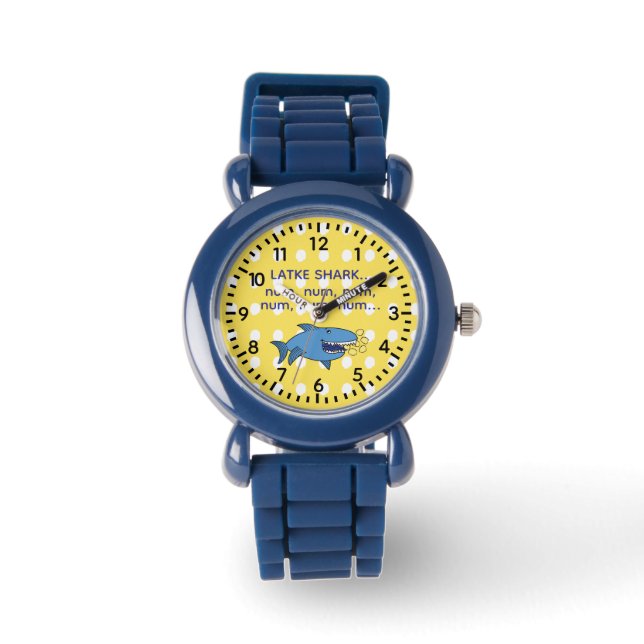 Hanukkah Latke Haaienhorloge Personaliseren Horloge (Voorkant)