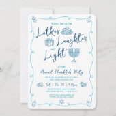 Hanukkah Latke Lachende Licht Hand Getekende Feest Kaart (Voorkant)