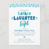 Hanukkah Latke Laughter Light Fun Modern Party Uitnodiging Briefkaart (Voorkant)