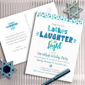 Hanukkah Latke Laughter Light Fun Modern Party Uitnodiging Briefkaart