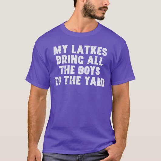 Hanukkah Latkes Bring All Boyso Yard Chanukah Men T-shirt (Voorkant)