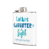 Hanukkah Latkes Lach Licht Grappige Aangepaste Naa Heupfles (Links)