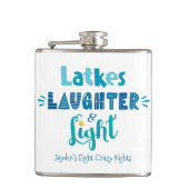Hanukkah Latkes Lach Licht Grappige Aangepaste Naa Heupfles (Voorkant)