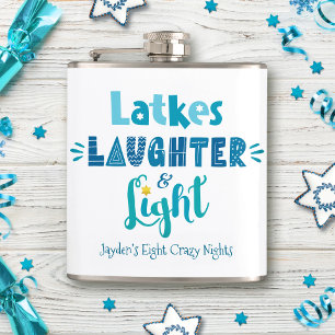 Hanukkah Latkes Lach Licht Grappige Aangepaste Naa Heupfles