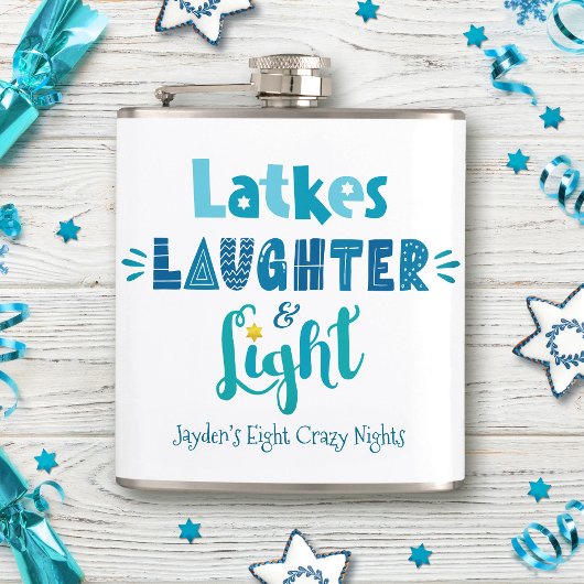 Hanukkah Latkes Lach Licht Grappige Aangepaste Naa Heupfles