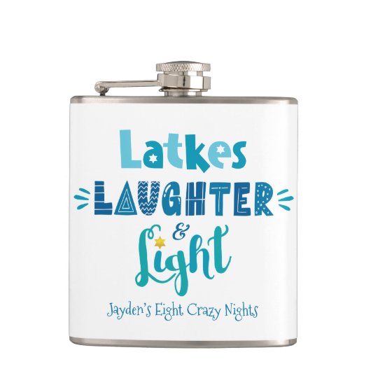 Hanukkah Latkes Laughter Light Funny Custom Name Heupfles (Voorkant)