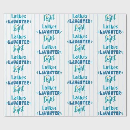 Hanukkah Latkes Laughter Light Modern Typografie Cadeaupapier (Vlak)