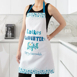 Hanukkah Latkes Laughter Light Modern Typografie Schort