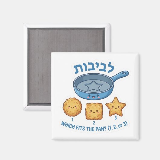Hanukkah Latkes "Levivot" Shape Matching Game Magneet (Voorkant / Achterkant)