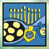 Hanukkah Latkes Menorah Dreidel Window Cling Raamsticker (Vel 3)