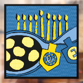 Hanukkah Latkes Menorah Dreidel Window Cling Raamsticker (Vel 2)