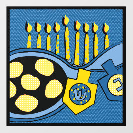 Hanukkah Latkes Menorah Dreidel Window Cling Raamsticker