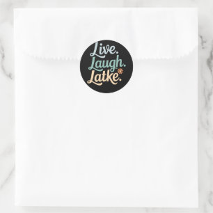 Hanukkah Leef Lach Latke Grappige Feestdag Familie Ronde Sticker