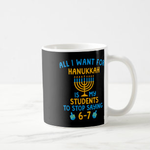 Hanukkah Leerlingen Zeggen 6-7 67 Zes Zeven Hebree Koffiemok