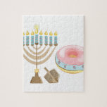 Hanukkah Legpuzzel<br><div class="desc">Het Menorah-ontwerp is prachtig en helder en vult je aan de rand met vakantie-geest en is perfect op cadeaus,  tafelrunners,  keukenlinens,  thuisdecor en alles wat Hanukkah doet!</div>