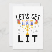 Hanukkah Let's Get Lit T-shirt Kaart (Voorkant)