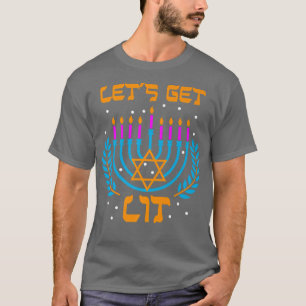 Hanukkah Lets krijgen Lit Menorah Funny Hebreeuws T-shirt
