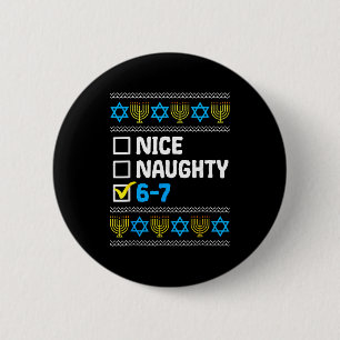 Hanukkah Leuk Stout 6 7 Zes Zeven Jongen Meisje Ki Ronde Button 5,7 Cm