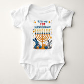 Hanukkah Licht met Kleine Mensjes Romper (Voorkant)