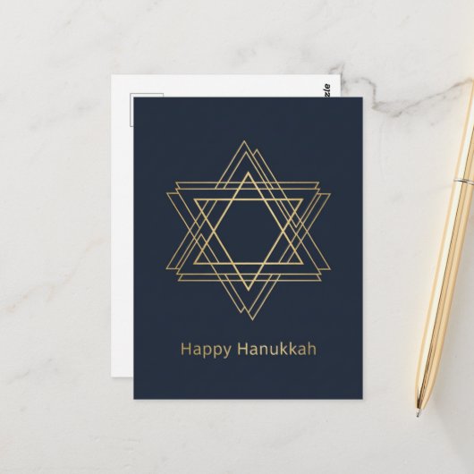 Hanukkah Lichten Ansichtkaart Briefkaart (Voorkant / Achterkant in situ)