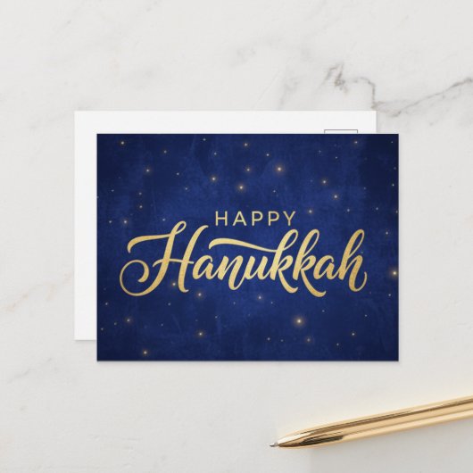 Hanukkah Lichten Ansichtkaart Briefkaart (Voorkant / Achterkant in situ)