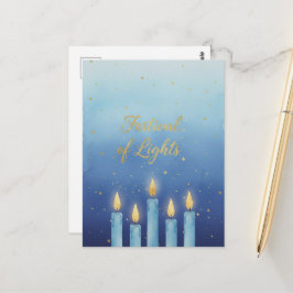 Hanukkah Lichten Ansichtkaart Briefkaart