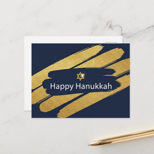 Hanukkah Lichten Ansichtkaart Briefkaart (Voorkant / Achterkant in situ)