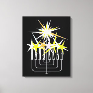 Hanukkah Lichten Canvas Afdruk